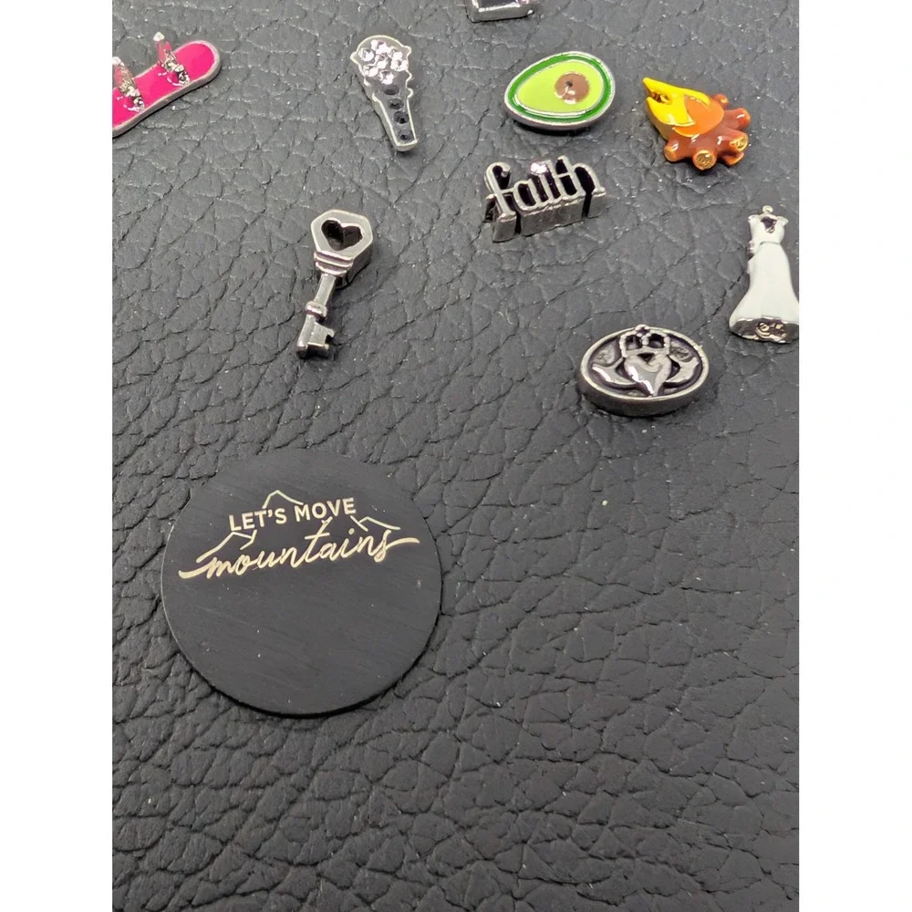 Origami Owl Floating Locket Necklace Set Silver Tone Charms Chicago Cubs Faith